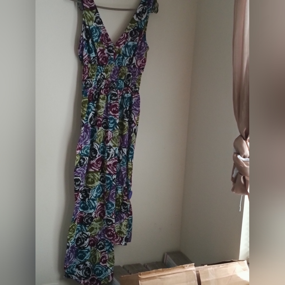 Just Love Dress Women XL Purple and Blue Sleeveless Maxi Sundress Versatile Boho